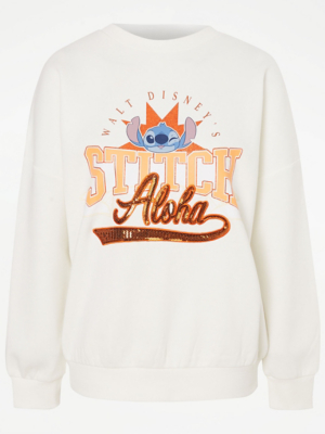 Disney Lilo and Stitch Aloha Sequin Sweatshirt Women at ASDA