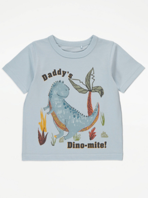 Pale Blue Daddy Dinosaur T-Shirt