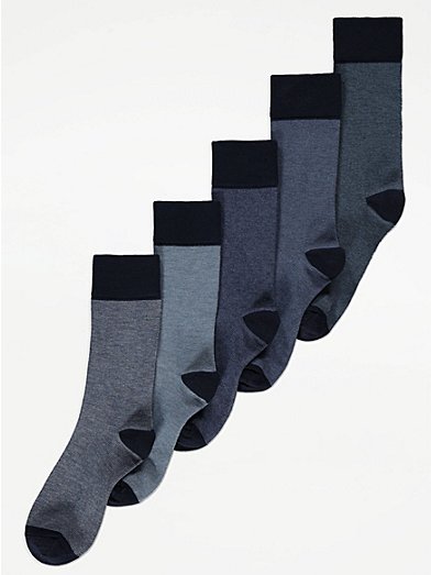 George Men's Cuff Slipper Socks, 2 Pack 
