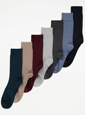 Feel Fresh Cotton Rich Ankle Socks 7 Pack Men at ASDA
