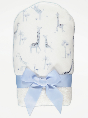 Blue Giraffe Hooded Towel Baby at ASDA