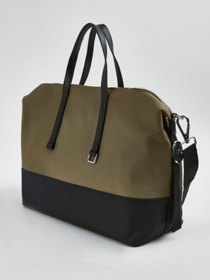 Khaki Leather Look Holdall Men at ASDA