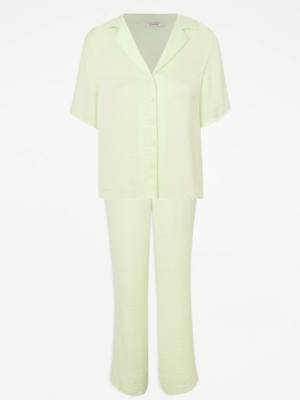 Light Green Satin Shirt Pyjamas | Lingerie | George at ASDA