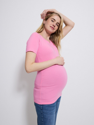 light pink maternity shirt