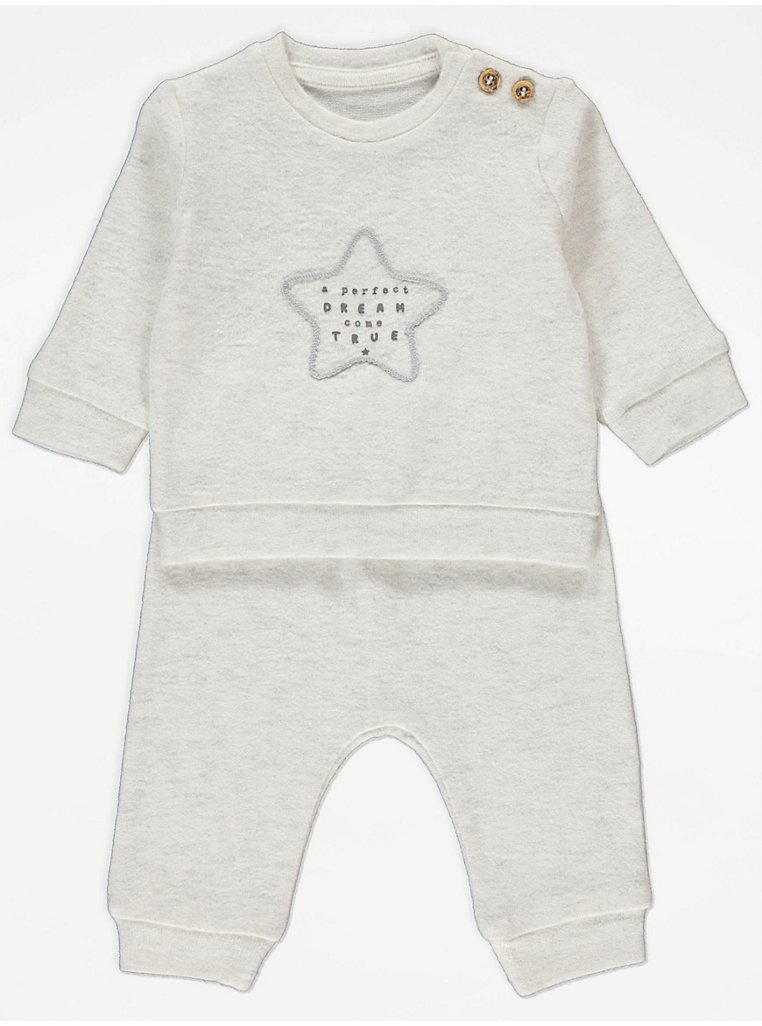 Grey Perfect Dream Long Sleeve Top and Trousers Outfit | Baby | George ...