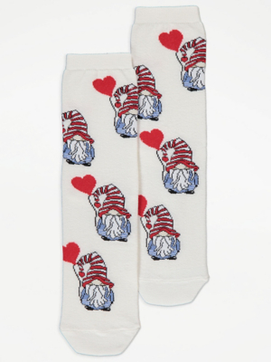 White Gonk Valentines Socks Gift Box Lingerie at ASDA