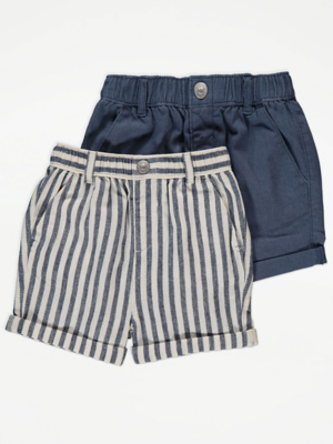 ONLY High Waist Stripe Shorts 2er Pack – Schwarze Damen-Shorts Im Set