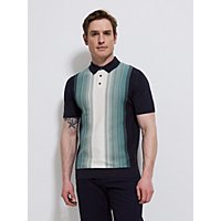 Ombre Textured Short Sleeve Knitted Polo Top | Men | George at ASDA