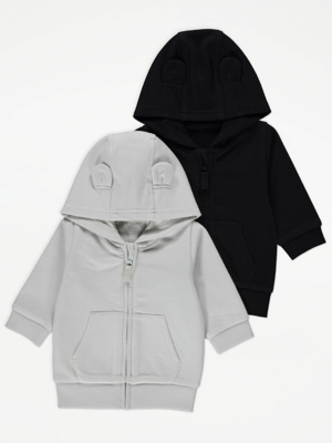 3D Ear Zip Hoodies 2 Pack Baby at ASDA