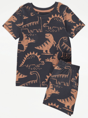 Charcoal Dinosaur Short Pyjamas Gift Set