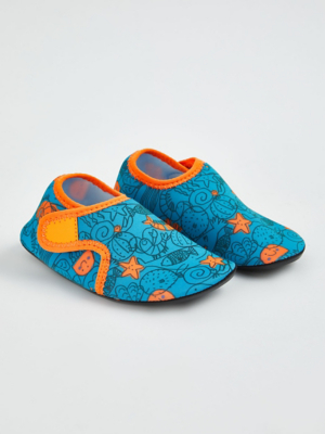 Turquoise Sea Creature Aqua Shoe Kids at ASDA