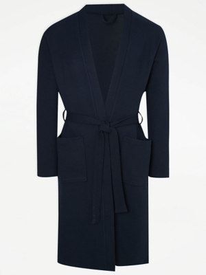 Navy Waffle Jersey Dressing Gown Men at ASDA