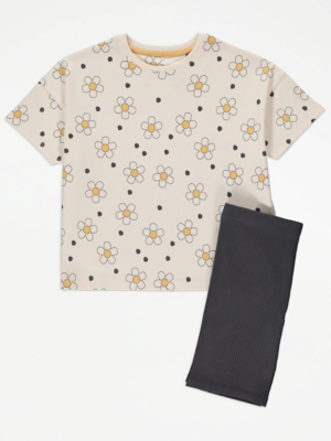 Daisy Ribbed Cycling Short Pyjamas Kids at ASDA