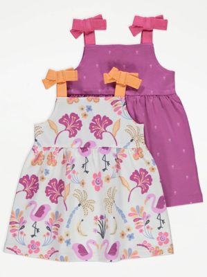 Purple Floral Bow Strap Dresses 2 Pack | Baby | George at ASDA