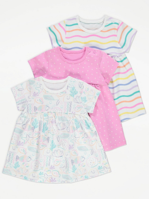 Bright Pattern Short Sleeve Dresses 3 Pack | Baby | George at ASDA