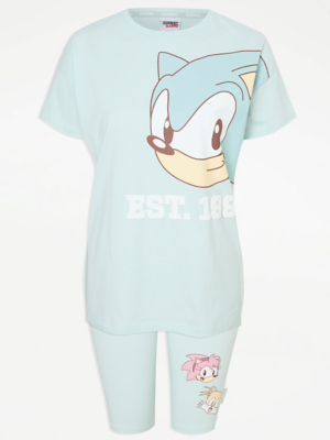 Sonic The Hedgehog Aqua Short Pyjamas Lingerie at ASDA