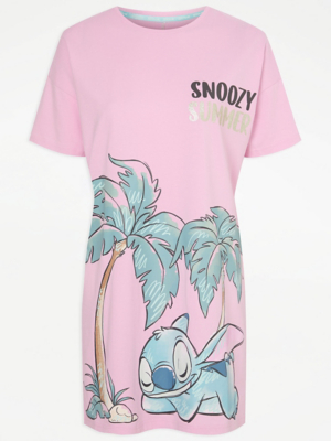 Disney Lilo & Stitch Pink Palm Tree Nightdress Lingerie at ASDA