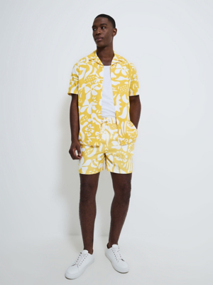 Yellow Abstract Flower Swim Shorts Men at ASDA