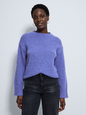 Cornflower Blue Knitted Crew Neck Jumper | Women | George at ASDA