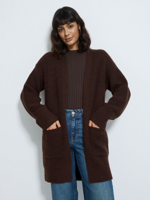 Chocolate Edge To Edge Knitted Midi Cardigan | Women | George at ASDA