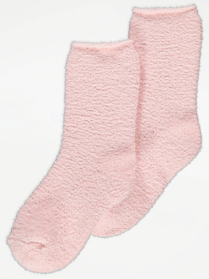 Pale Pink Cosy Socks Kids at ASDA