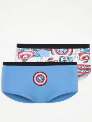 Marvel Captain America Short Knickers 2 Pack Lingerie at ASDA