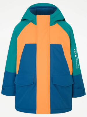 Parka Coat Asda Reflective Boys Coat Bright Colour Block Padded