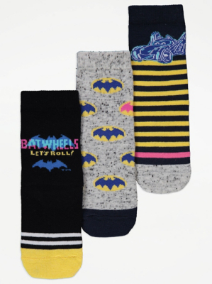DC Comics Batman Logo Stripe Ankle Socks 3 Pack | Kids | George at ASDA