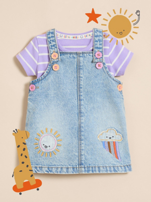 Dungaree Dress Asda George Pinafore Dress Little Angels Denim