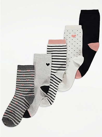 Crown Vintage Floral Striped Dot Women's Ankle Socks - 5 Pack - Free  Shipping