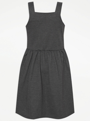 jersey pinafore dress Grey Button Girls School | School pinafore dress styles