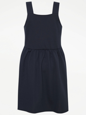 Navy Button Jersey Girls School Pinafore Dress | School | George at ASDA