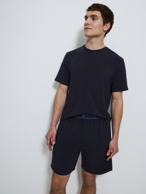 Studio Edit Navy Pyjama Lounge Shorts | Men | George at ASDA