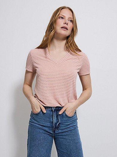 Pink Striped Short Sleeve T-Shirt | Women | George at ASDA