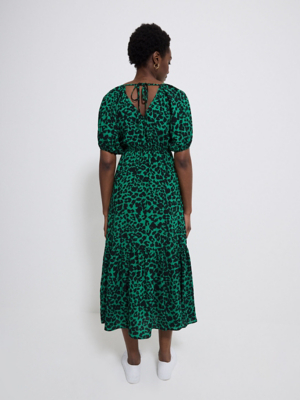 asda green dress Animal Print V Neck Puff Sleeve | Sale & Offers Gift for Pastor