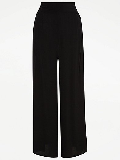 Ladies Black Trousers Size 18 Short GEORGE OF ASDA Smart Front Zip NEW NWOT