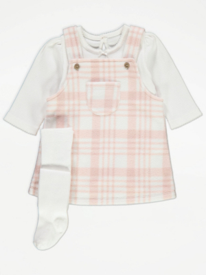 open lace back dress Poto Mini Dress Pink Check main image 0