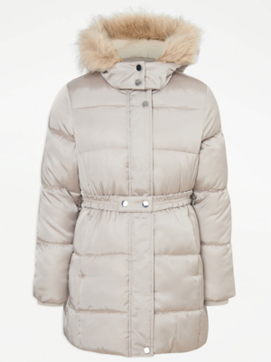 Rose Gold Belted Padded Coat