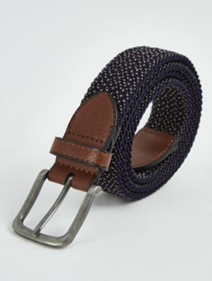 Navy Flecked Woven Belt | Men | George at ASDA 