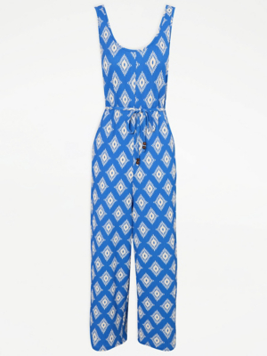 Blue Abstract Scoop Neck Jumpsuit | Women | George at ASDA