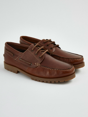 Men's Shoes Asda Boat Shoes Brown Leather Boat Shoes