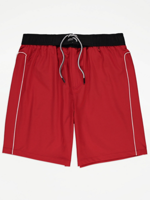 Red Tie Front Boardshorts With Stretch Men at ASDA