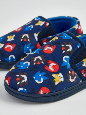 Sonic The Hedgehog Navy Cupsole Slippers Kids George at ASDA - Main Image
