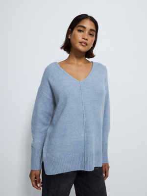 Blue Slouchy V Neck Jumper | Women | George at ASDA