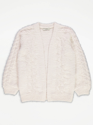 トップス THE TOE Dumbo Gather Cardigan White Ivory Tie Front Crochet Cardigan | JD Williams
