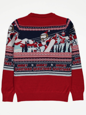 Red Santa Fairisle Knitted Christmas Jumper