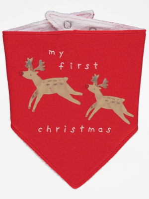 Christmas Red Reindeer Slogan Bib | Baby | George at ASDA