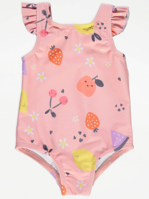 Pink Fruit Frill Swimsuit