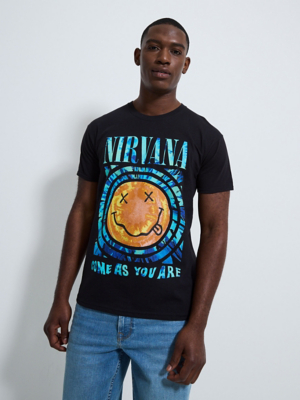 Nirvana Black Come As You Are Face T-Shirt Men George at ASDA