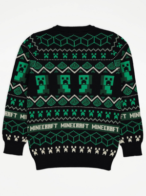 Minecraft Fairisle Knitted Christmas Jumper Kids George at ASDA